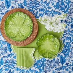 Serena Apple Green Scalloped Placemats (Set Of 4)