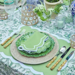 Serena Applique Green Placemats (Set Of 4)