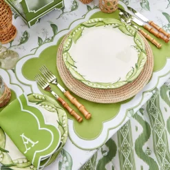 Serena Applique Green Placemats (Set Of 4)