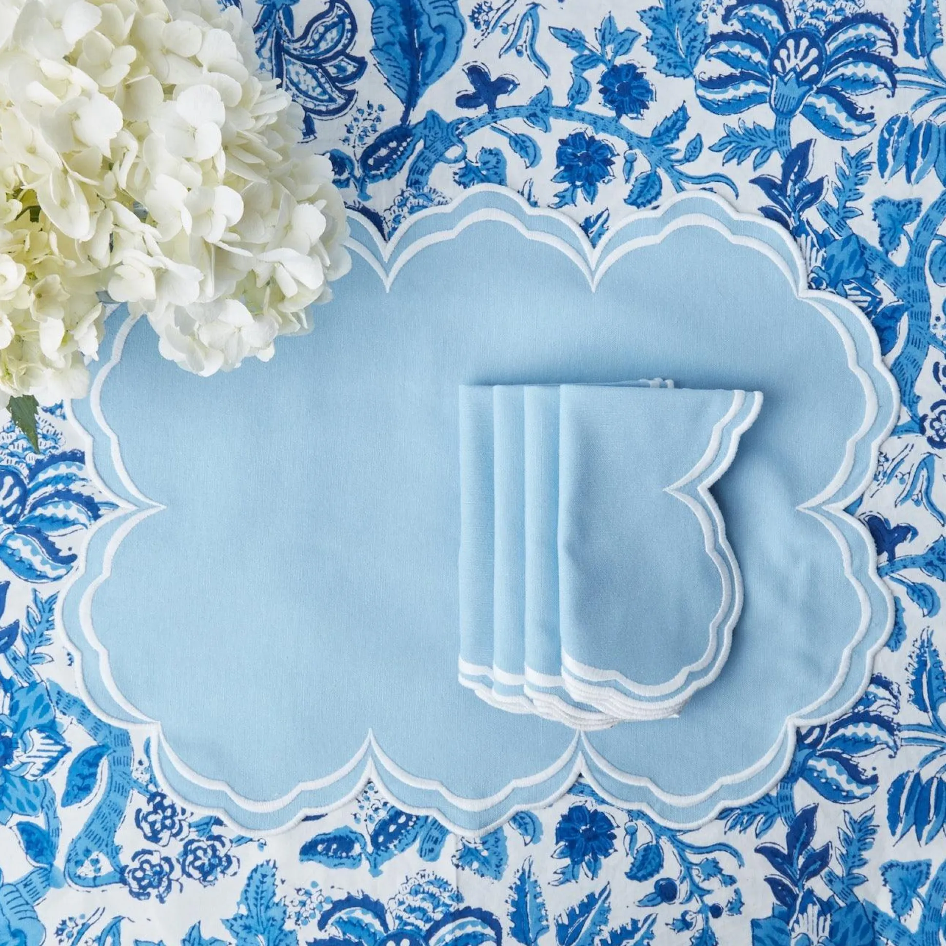 Serena Cornflower Blue Placemats (Set Of 4)