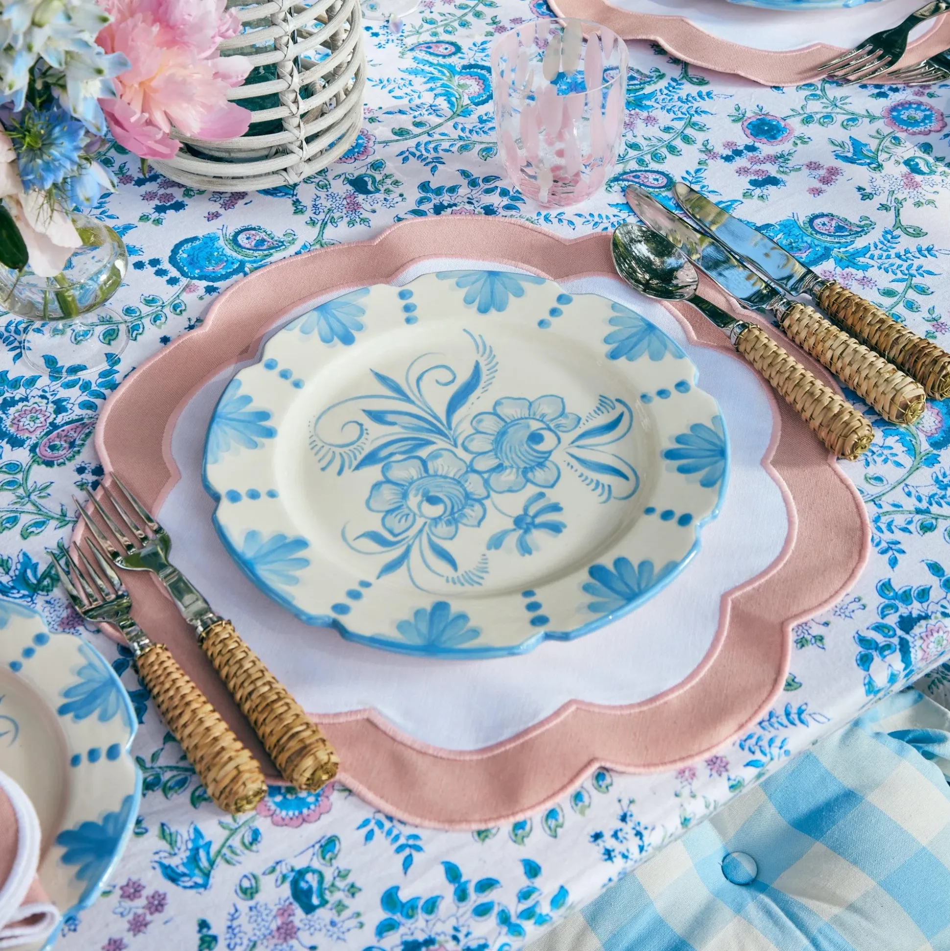 Seville Blue Gardenia Dinner Plate (Set Of 4)