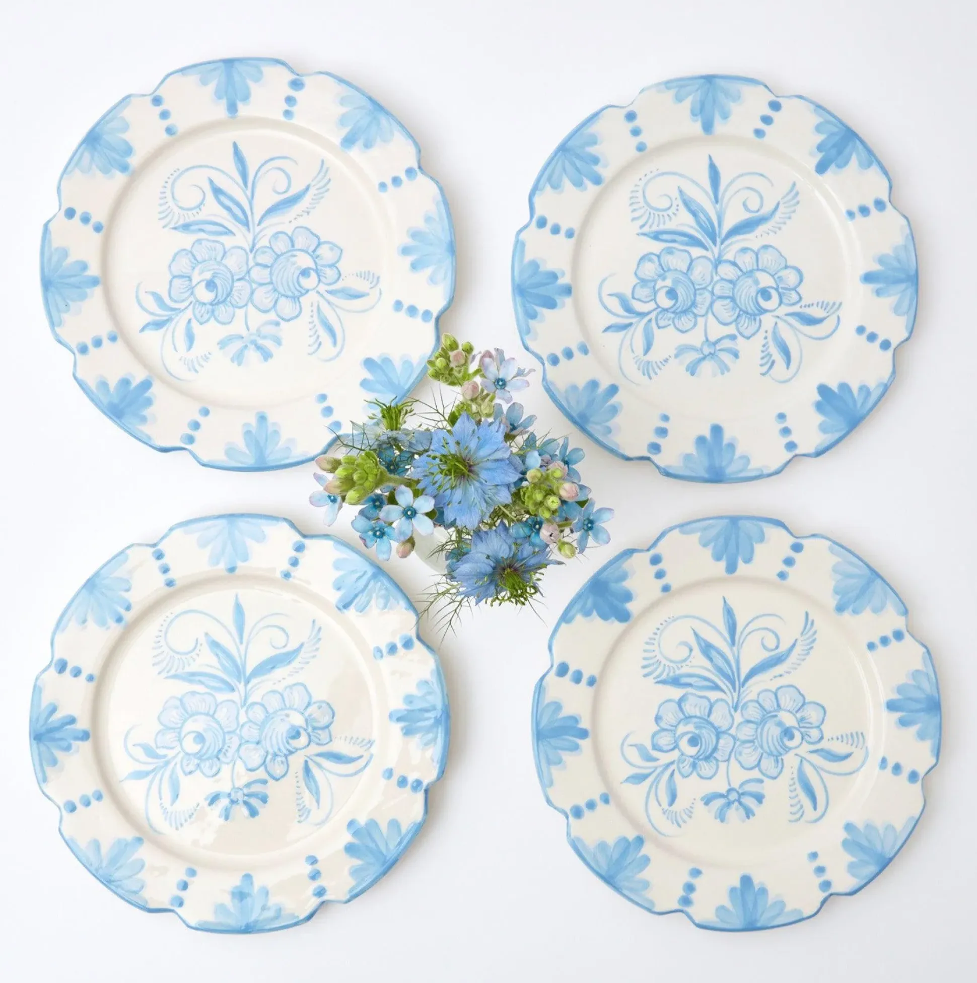 Seville Blue Gardenia Starter Plate (Set Of 4)