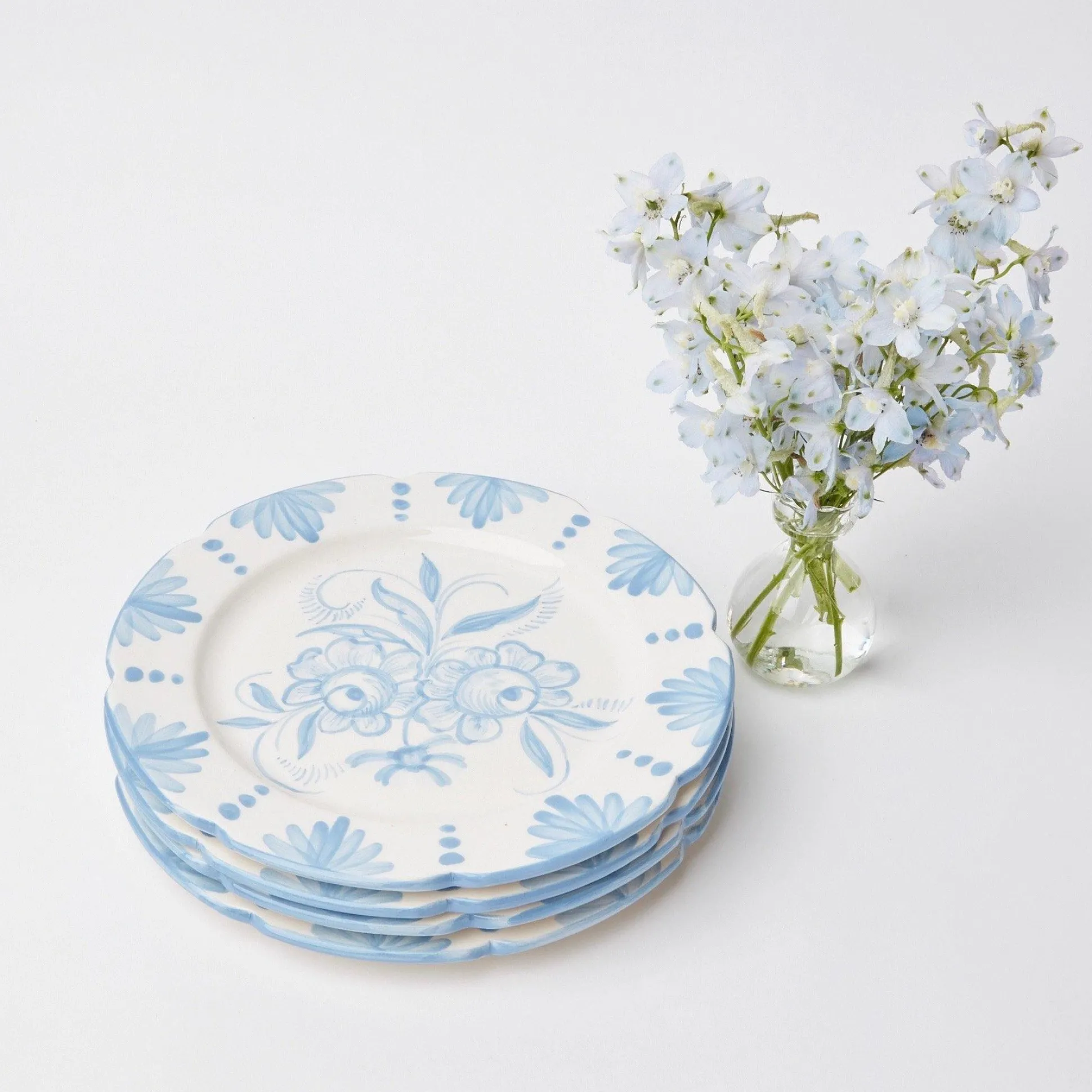 Seville Blue Gardenia Starter Plate (Set Of 4)