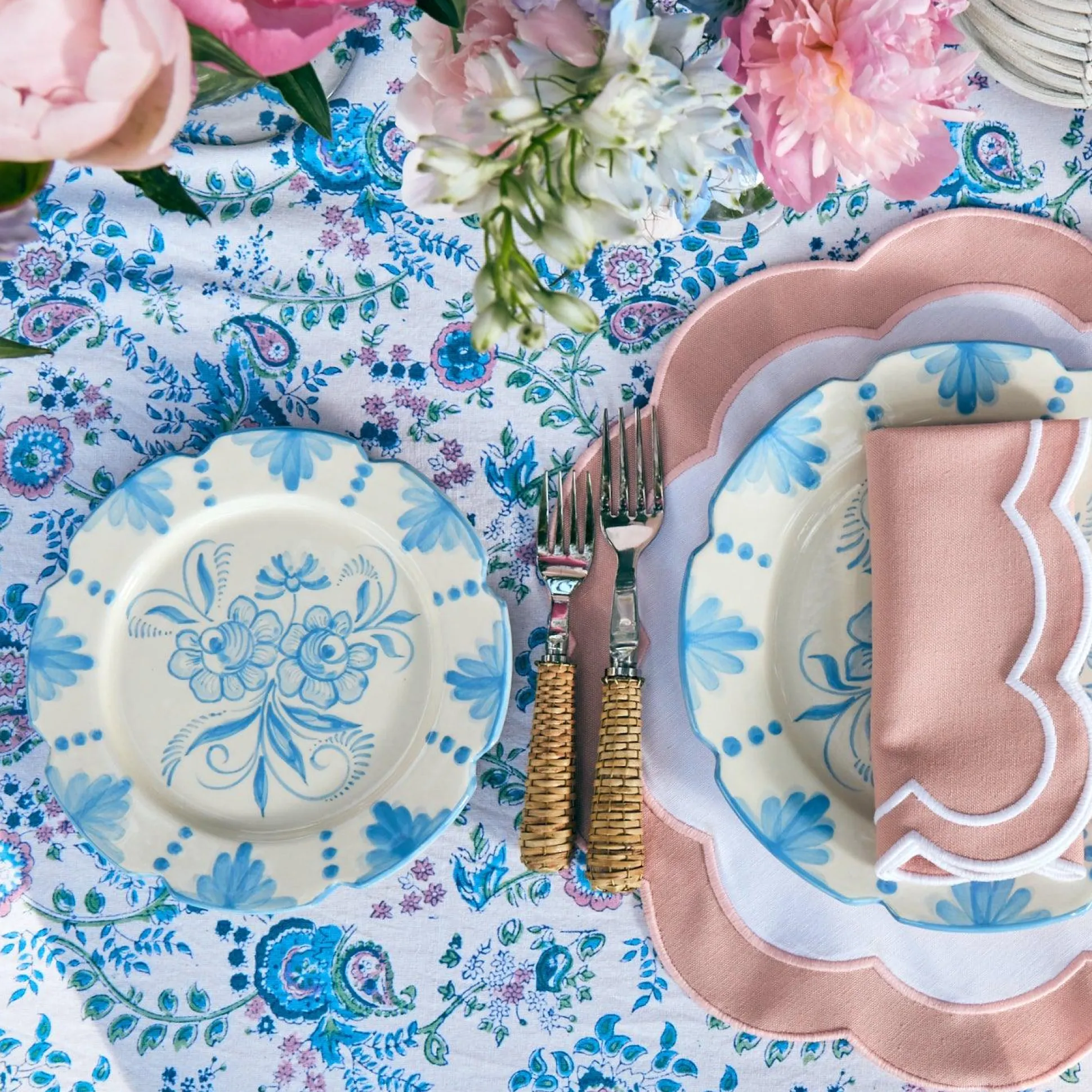 Seville Blue Gardenia Starter Plate (Set Of 4)