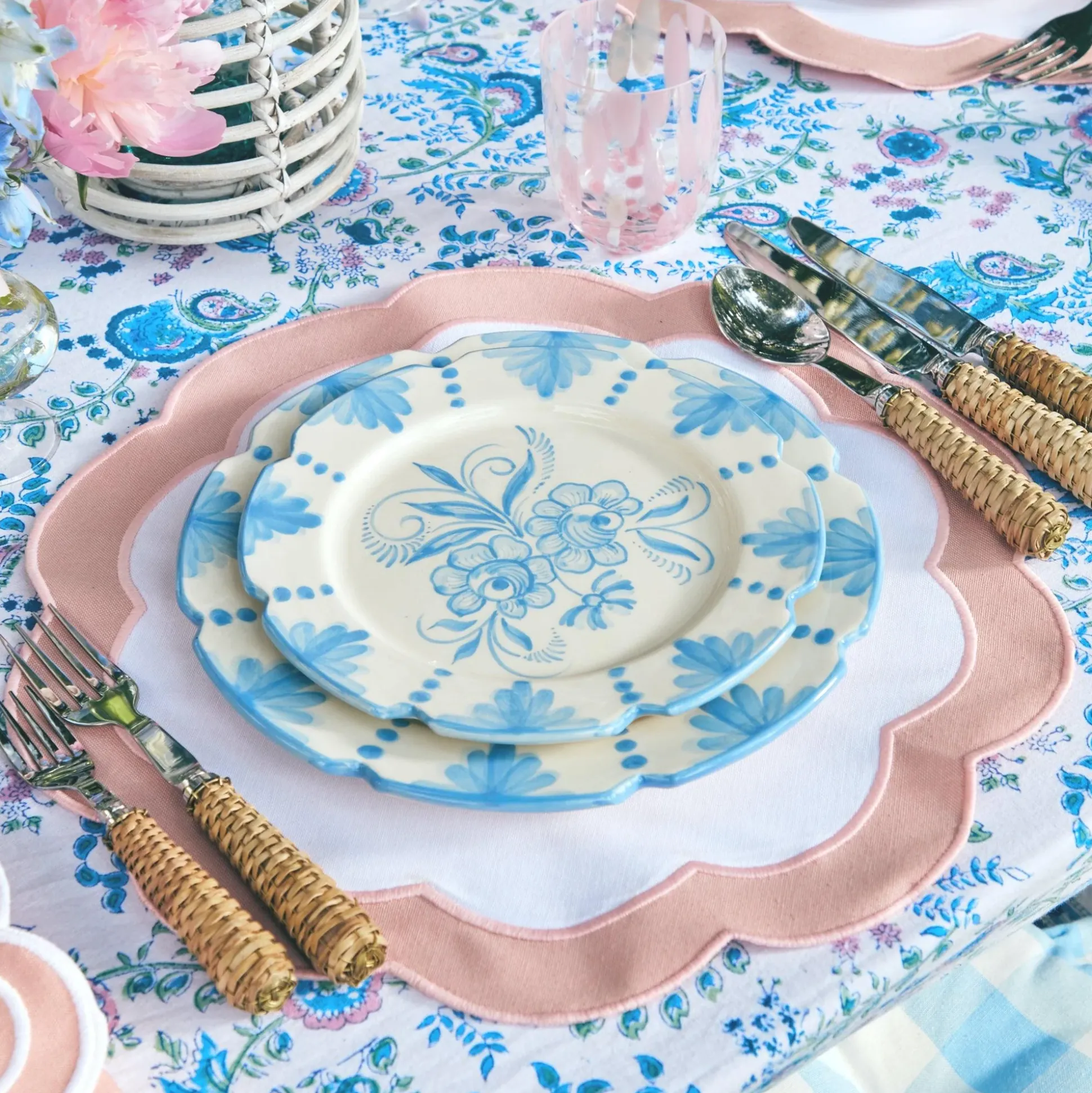 Seville Blue Gardenia Starter Plate (Set Of 4)