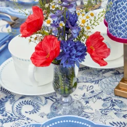 Small Blue Fluted Vase (Set Of 3)