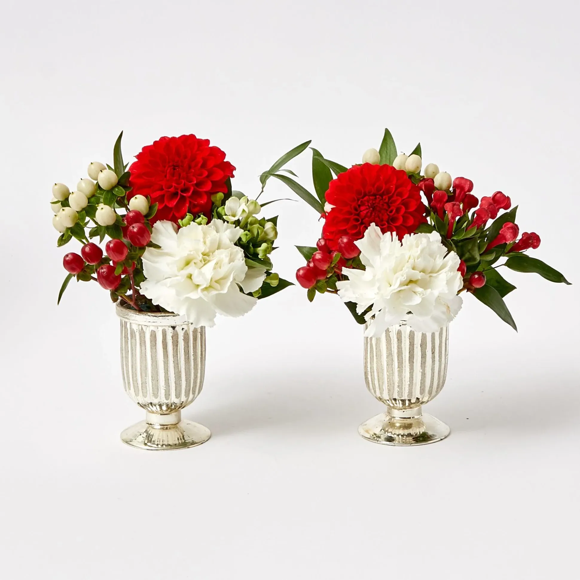 Small Mercury Fluted Vase (Pair)