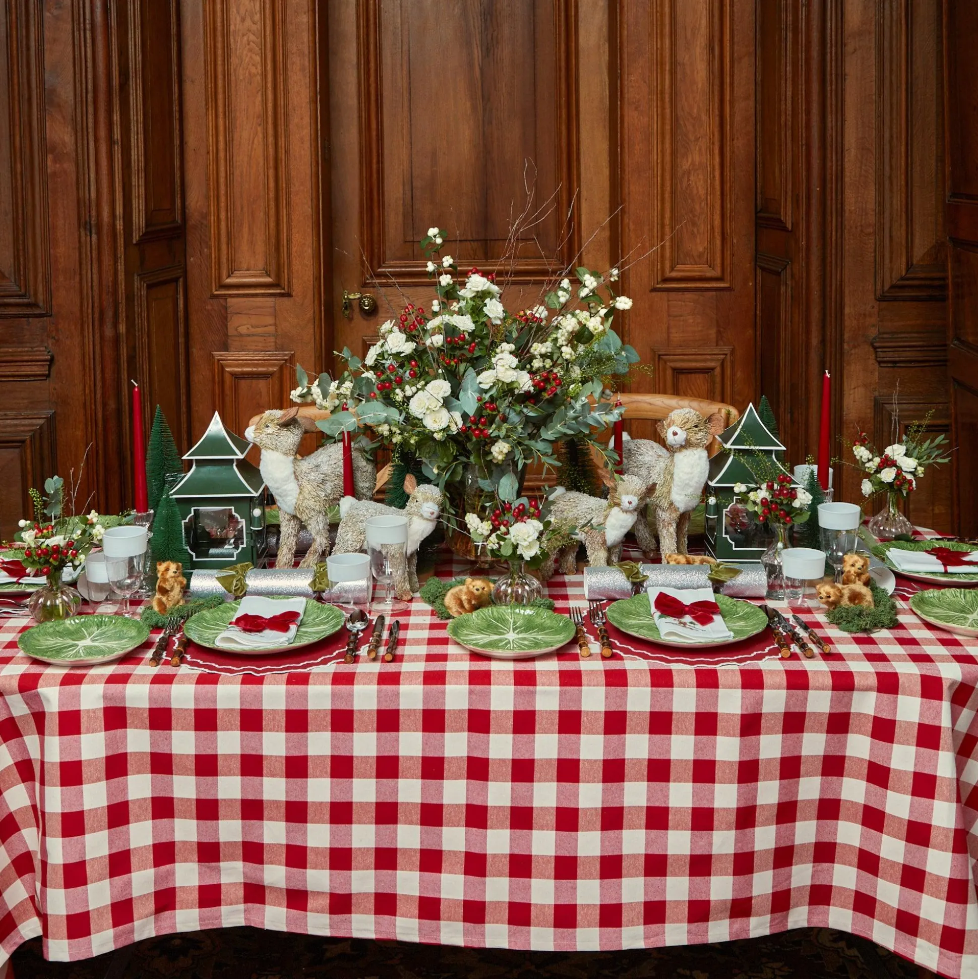 Swiss Red Gingham Tablecloth