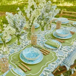 Sylvie Green Embroidered Placemats & Napkins (Set Of 4)