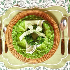 Sylvie Green Embroidered Placemats & Napkins (Set Of 4)