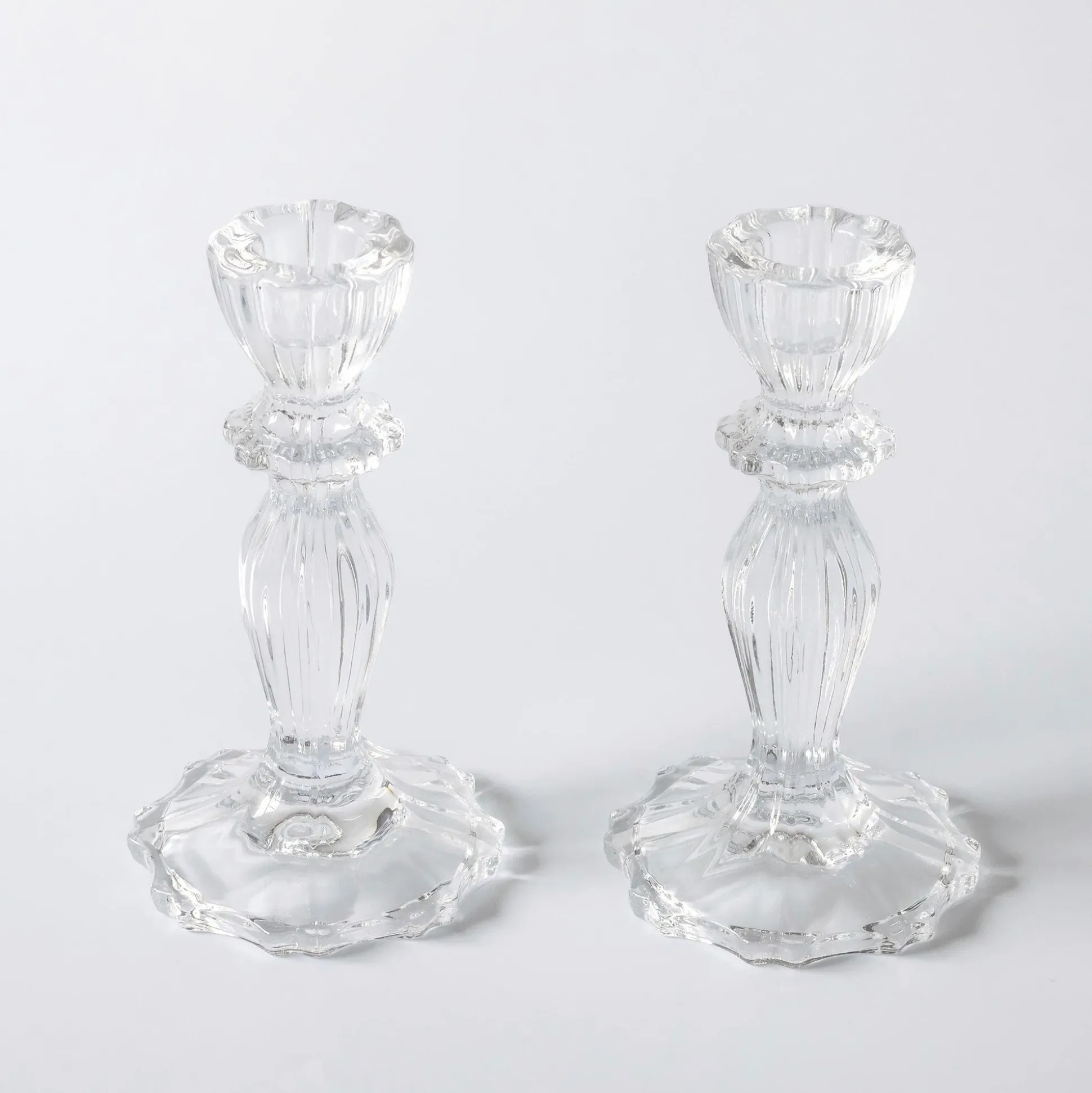Tall Lace Edge Candle Holders (Pair)