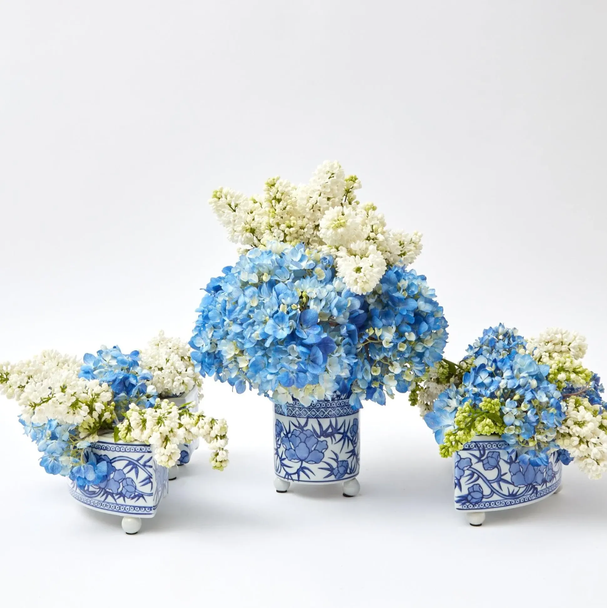 Three Piece Chinoiserie Vase
