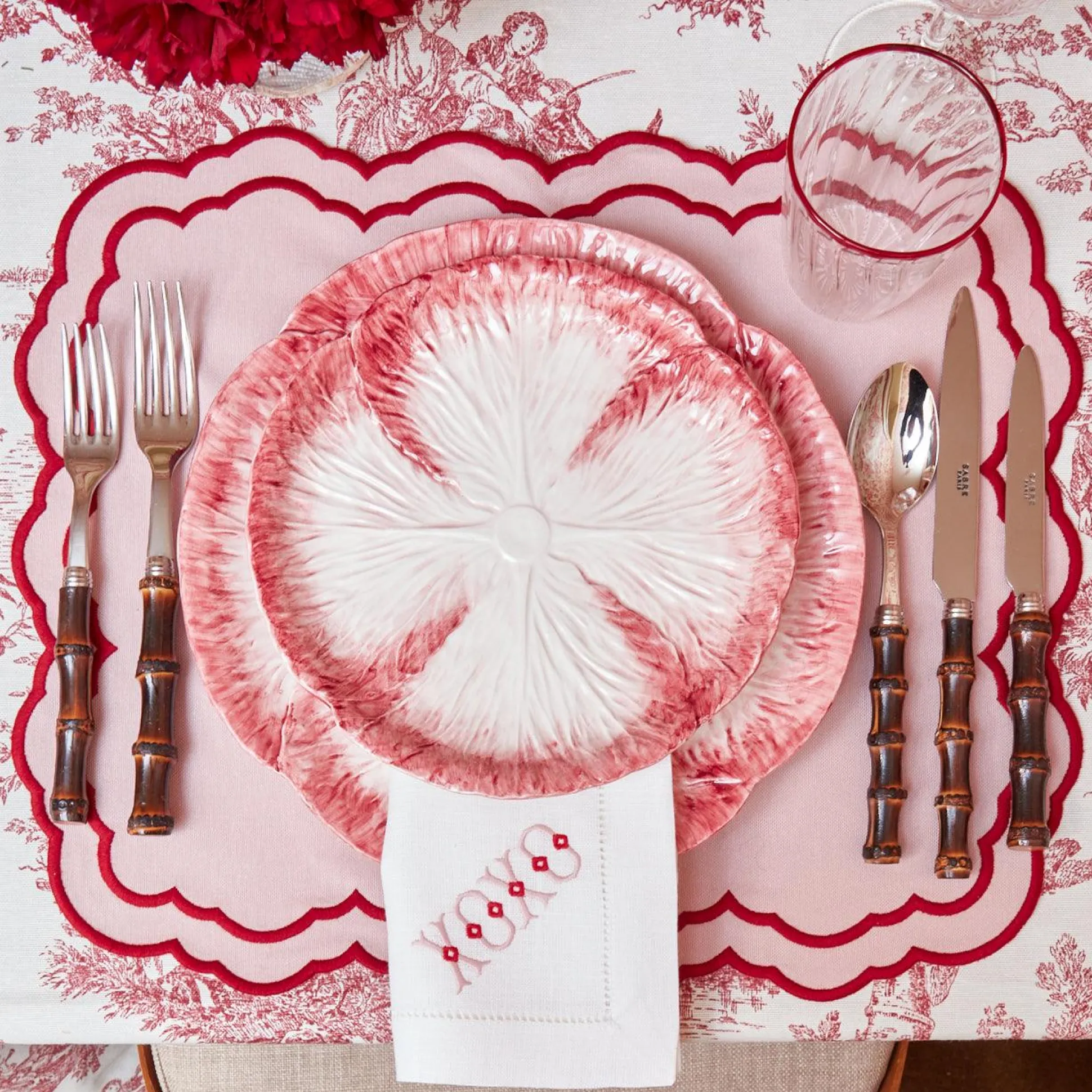 White Linen Xoxo Napkins (Set Of 4)