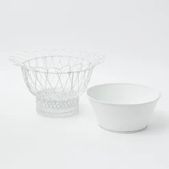 White Metal Planter