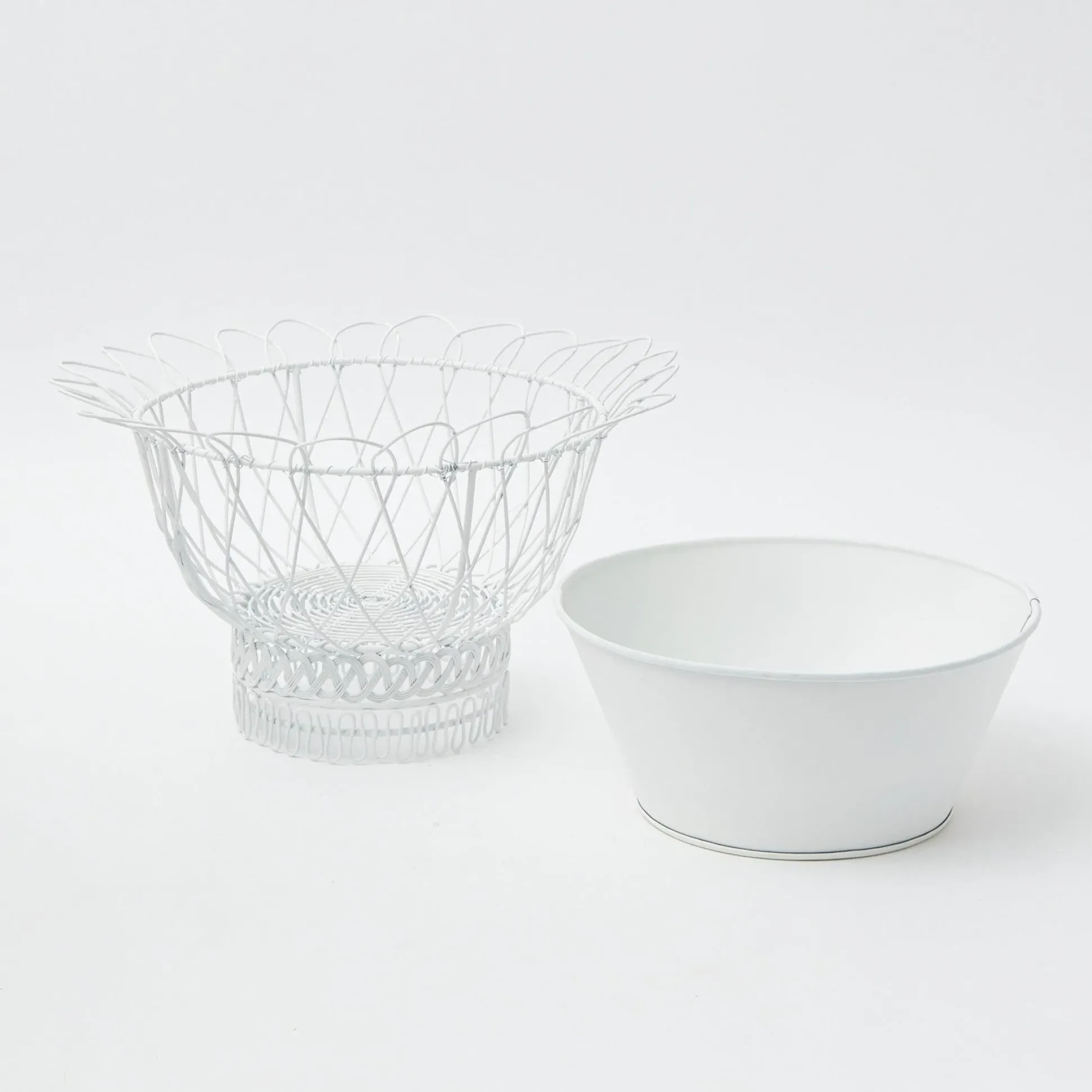 White Metal Planter