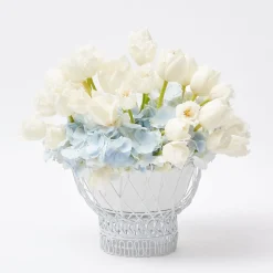 White Metal Planter