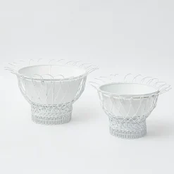 White Metal Planter