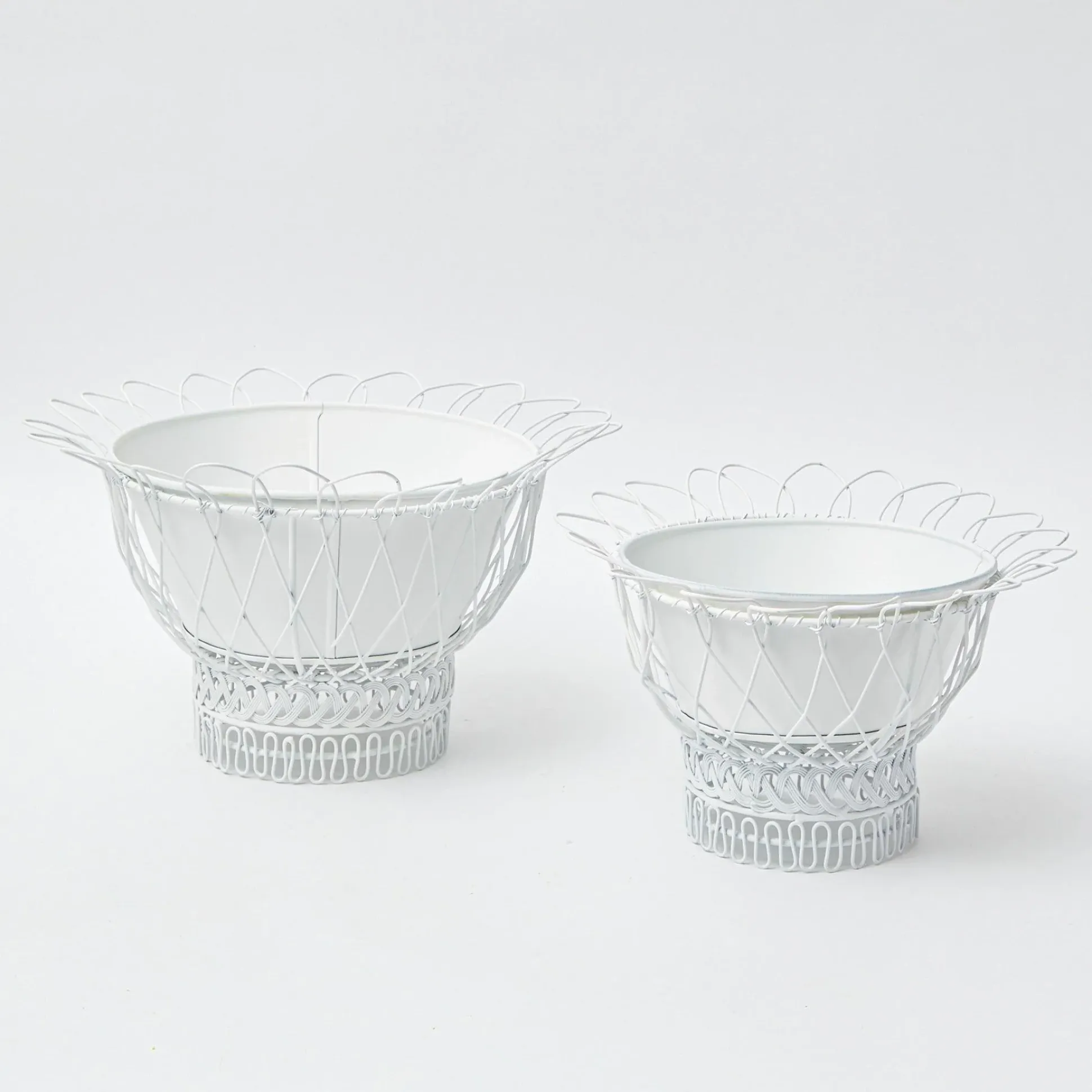 White Metal Planter