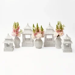 White Rattan Decoration Set