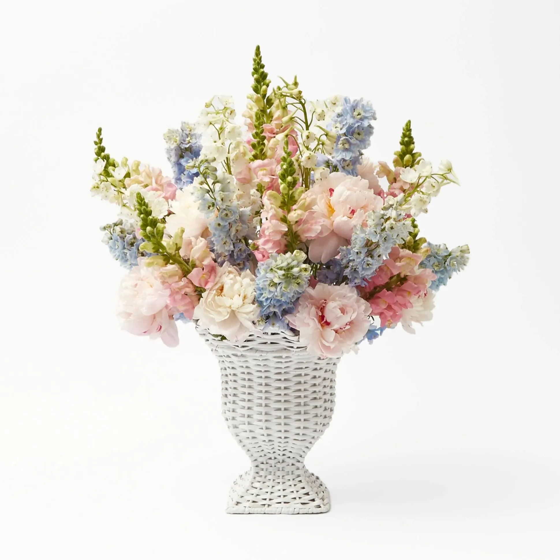 White Rattan Pagoda & Urn Vase Set