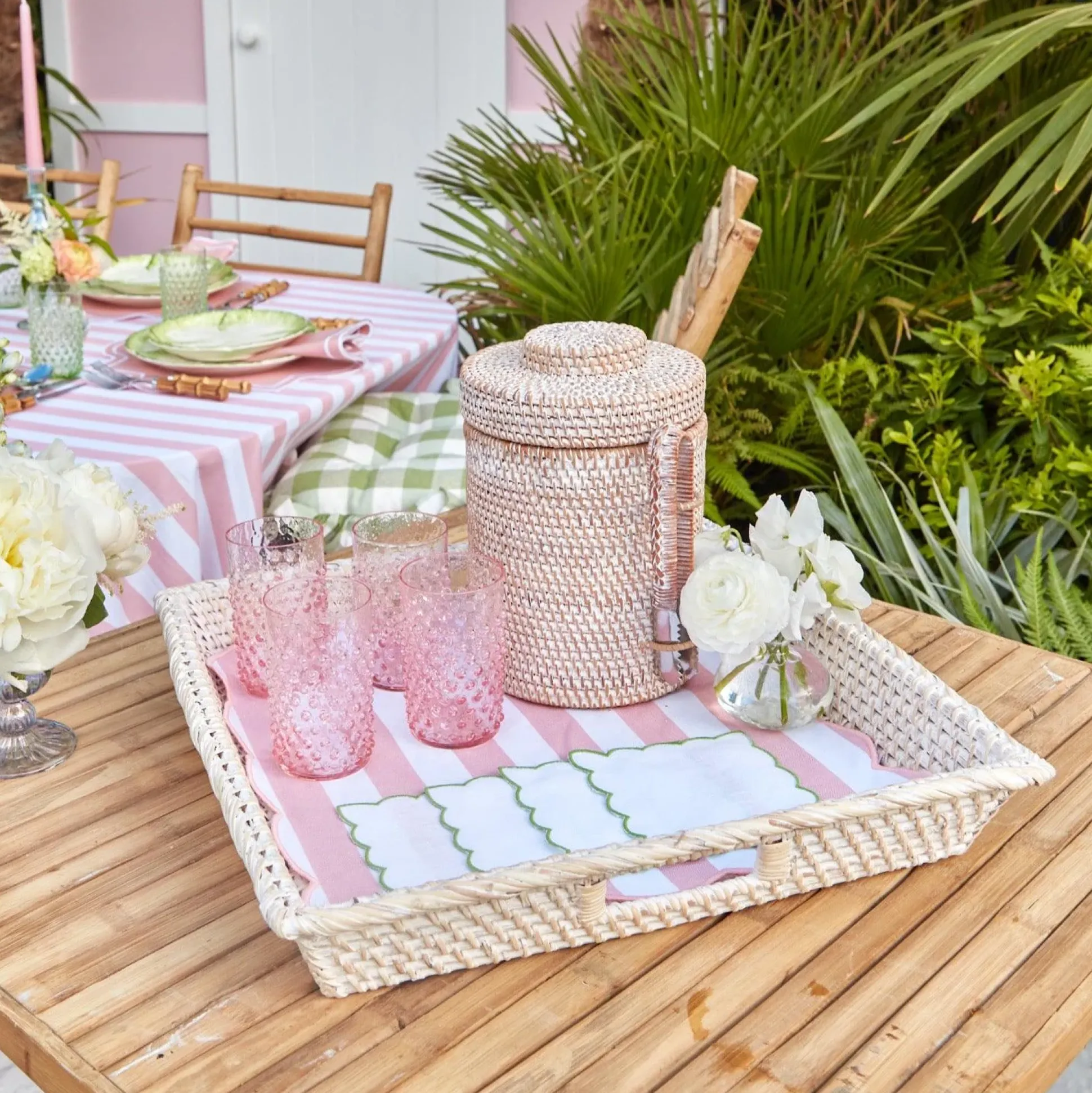 White Rattan Tray