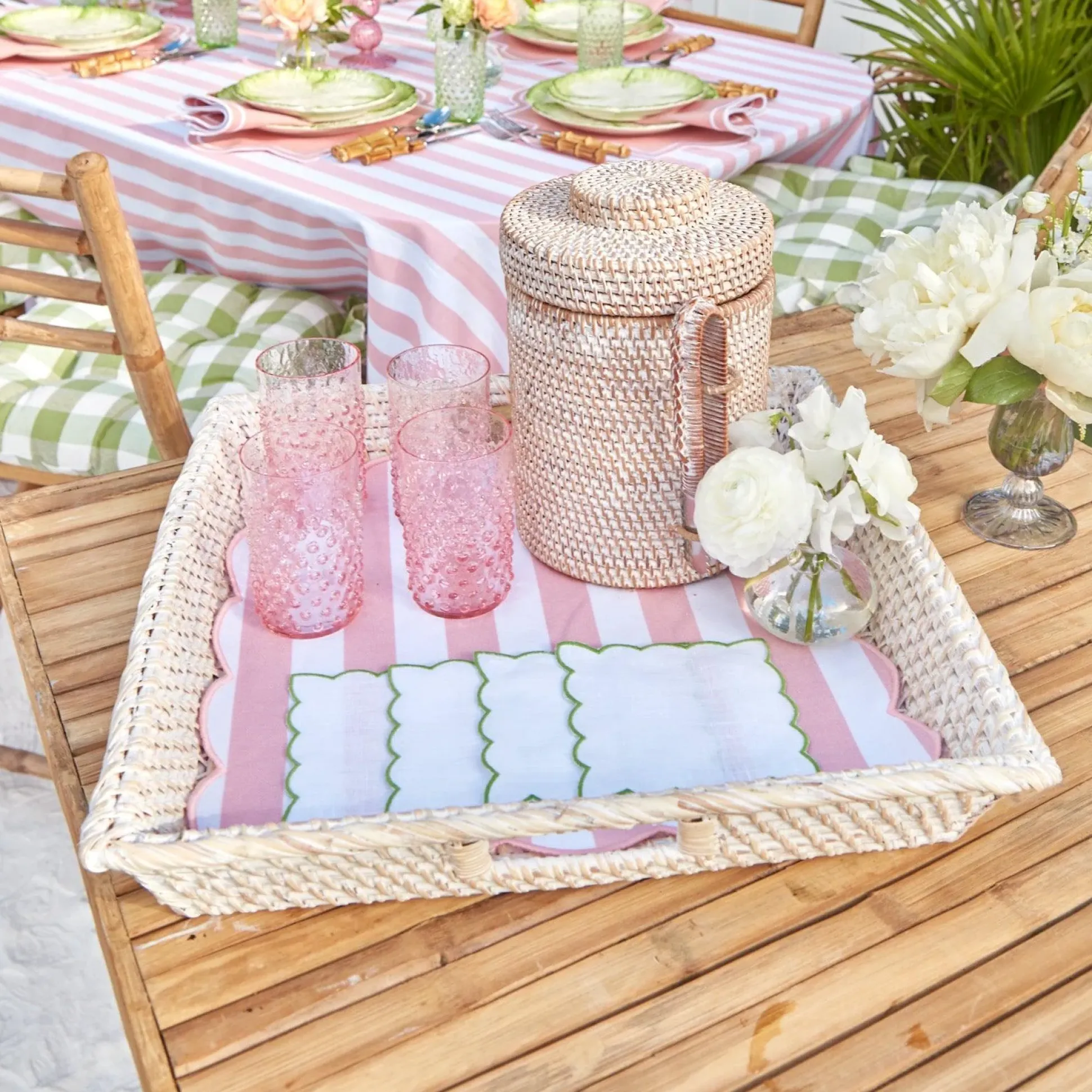 White Rattan Tray