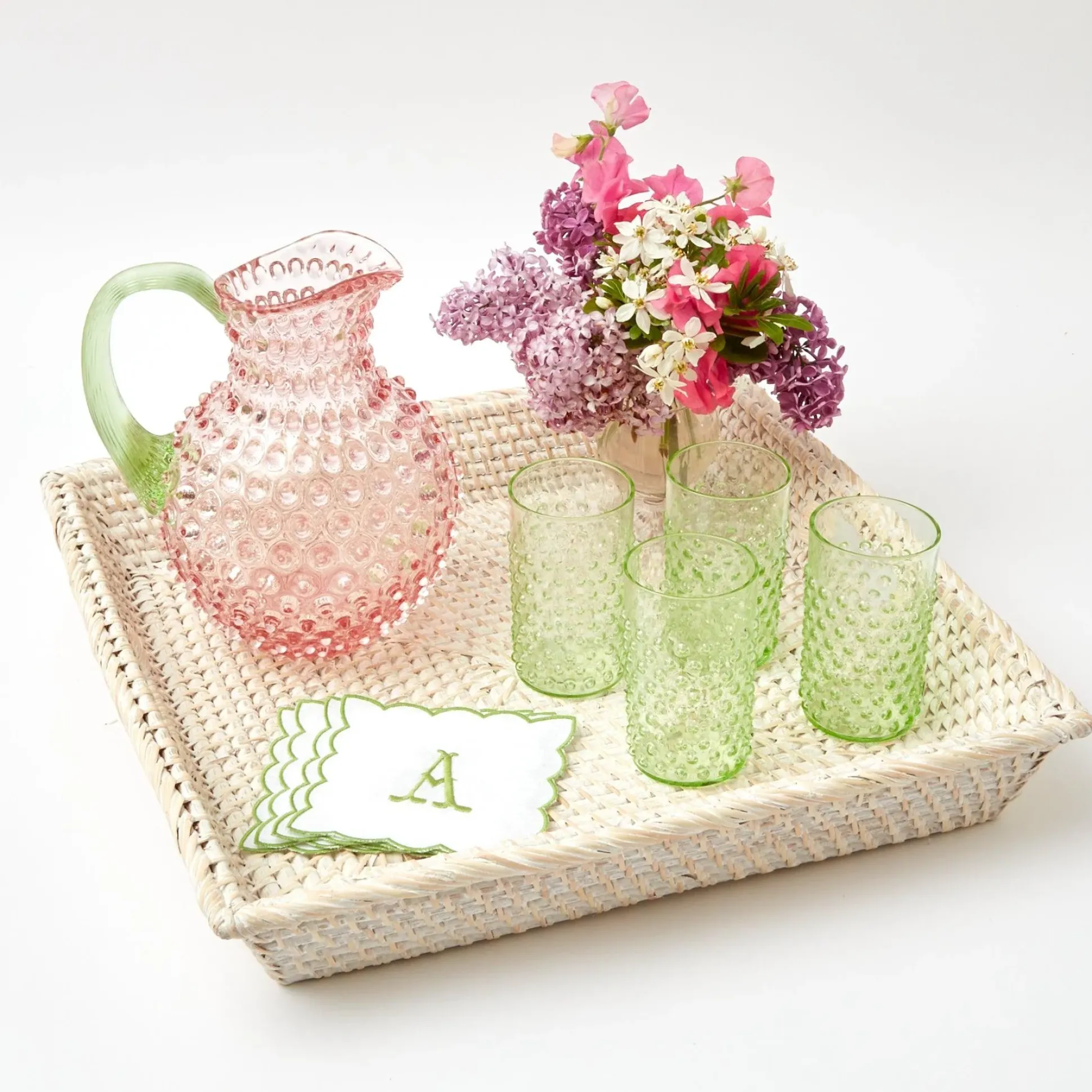 White Rattan Tray