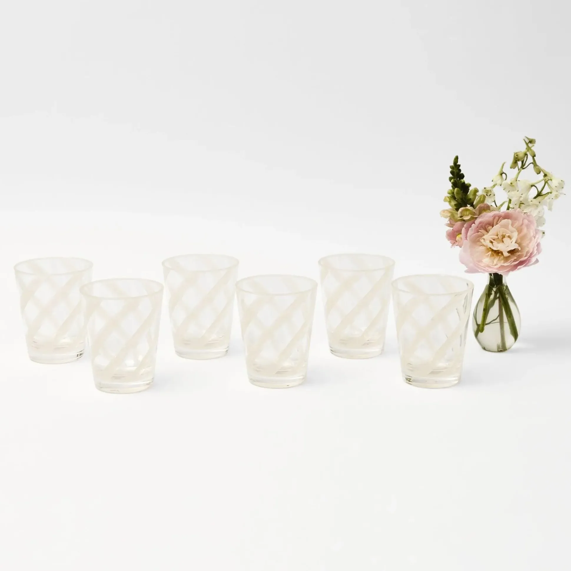 White Swirl Outdoor Glasses (Set Of 6)
