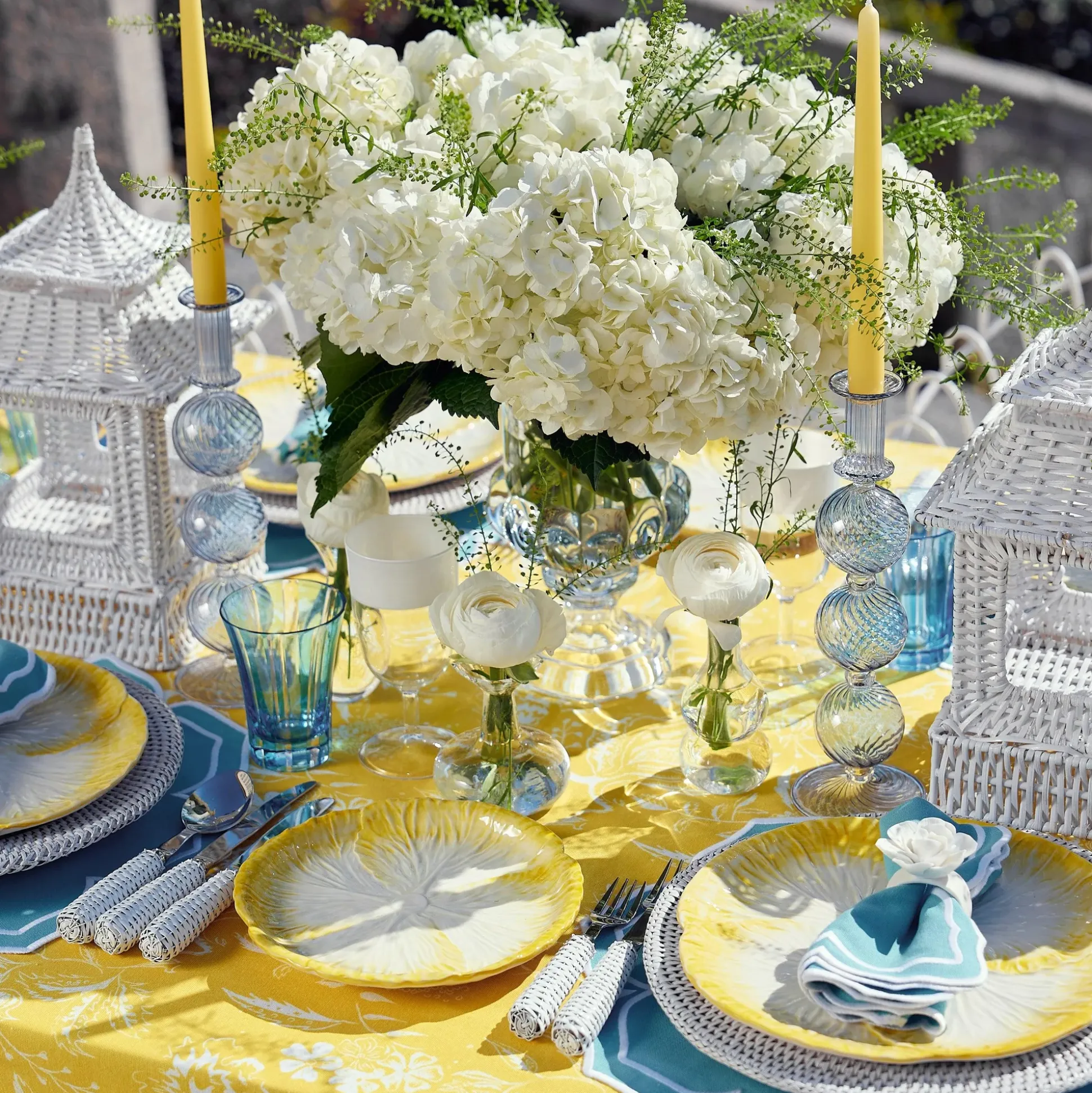 Yellow Capri Lettuce Dinner & Starter Plates (Set Of 8)