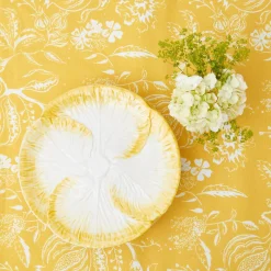 Yellow Capri Lettuce Dinner Plates (Set Of 4)