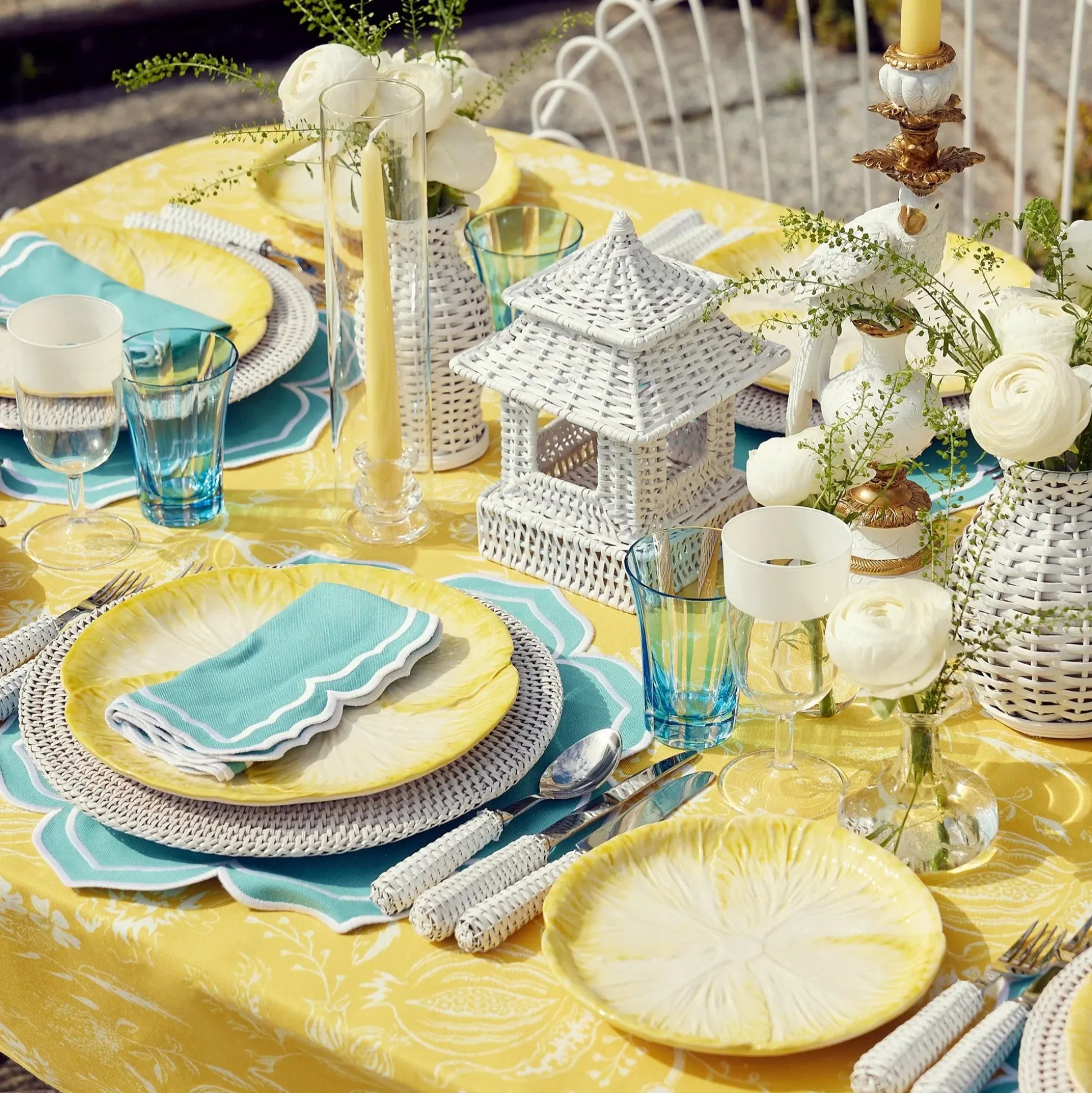 Yellow Capri Lettuce Starter Plates (Set Of 4)